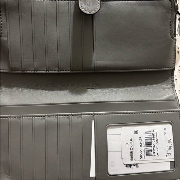 Coach Gray Women's Unisex dark Grey Wallet Multi Cardholder - Picture 1 of 8
